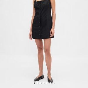 Brand New! Black Linen Blend Mini Dress